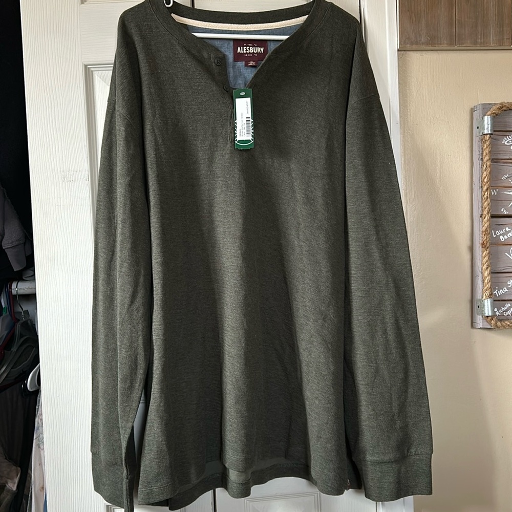 NWT Alesbury Men’s 3XL Olive Green Henley